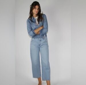 NWT Daily Blue The  MANTRA Barrel Leg Jeans Size 30